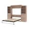 Bestar Pur Queen Murphy Bed and 2 Storage Units with Drawers (115W) in rustic brown 26884-000009 - alternate 8